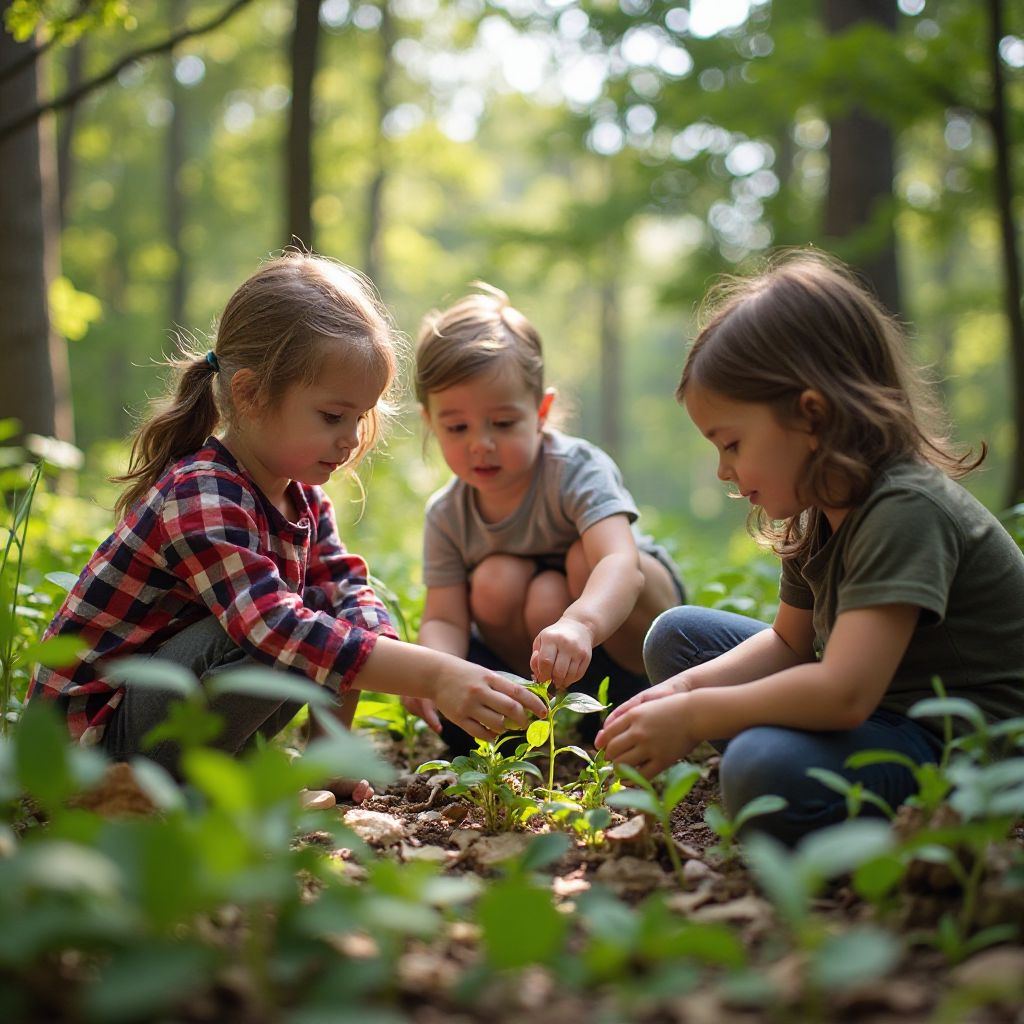 Environmental education workshop with children in nature