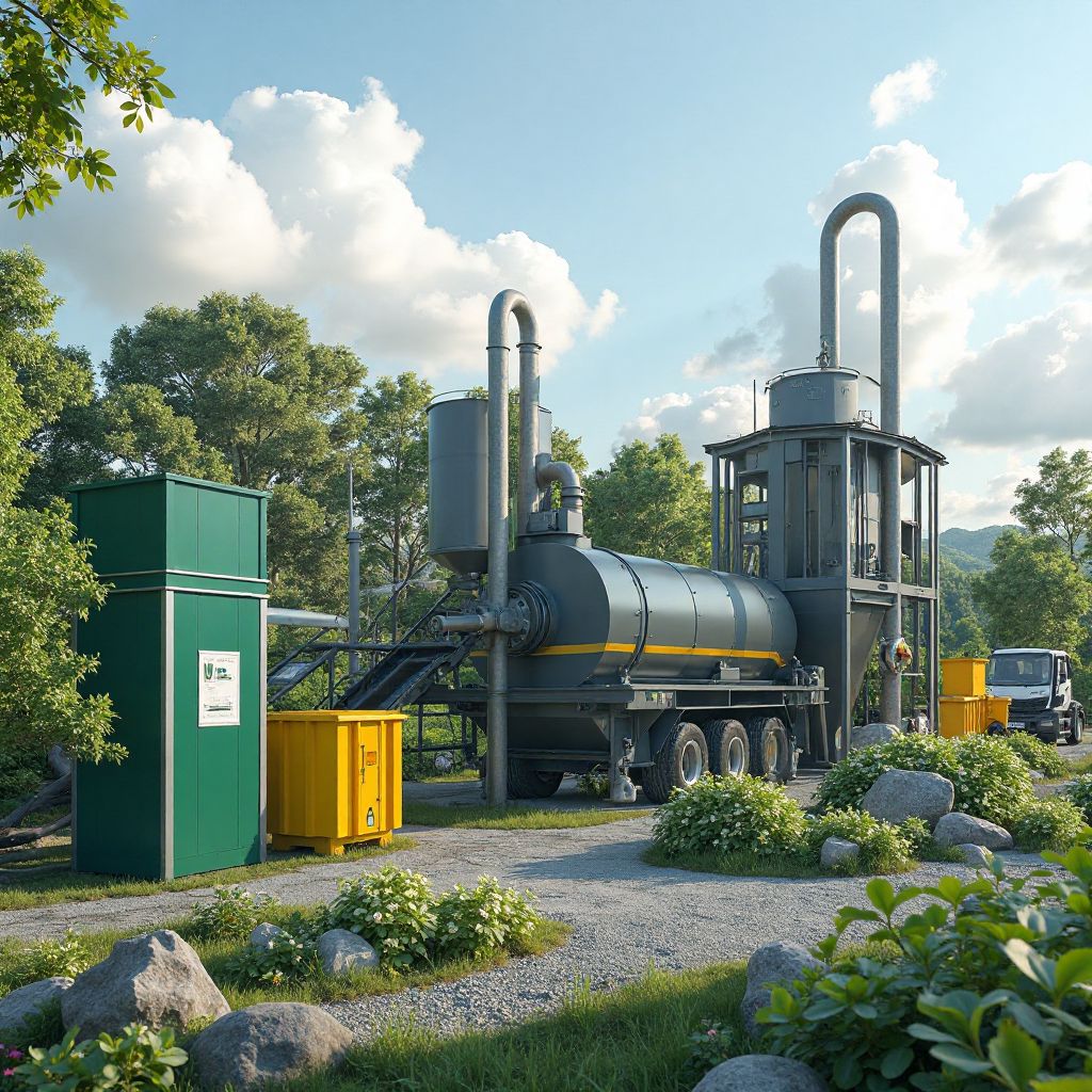 Modern eco-friendly waste management facility